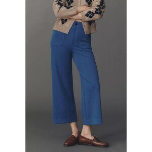 The Colette Knit Crop Wide-Leg Pants by Maeve 28 Tall Blue